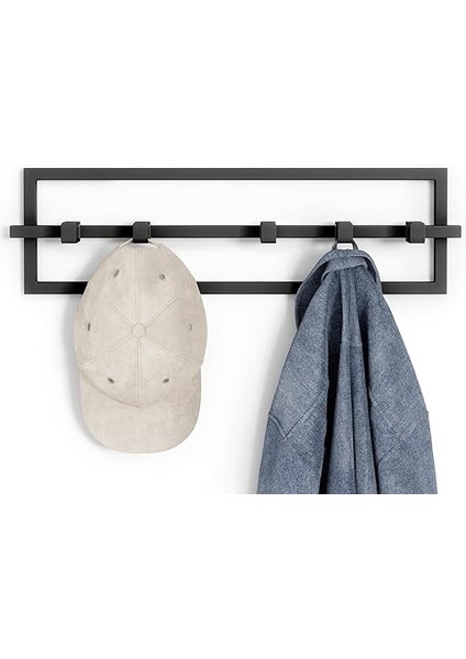 Cubiko Duvara Monte, Modern, Şık, Yer Tasarruflu Askı, Kaban, Eşarp, Cüzdan ve Daha Fazlasını Asmak Için Geri Çekilebilir Kancalı Askı, 5, Siyah fiyatları