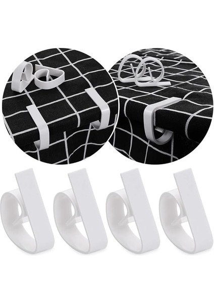 Yaysız Masa Örtüsü Tutacağı Mandal Kayma Önleyici Tutucu Sabitleyici Kıskaç Klips Aparat (4, Beyaz)