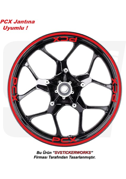 Honda Pcx Motosiklet Jant Şeridi 32'li Set Sticker Etiket Modeli