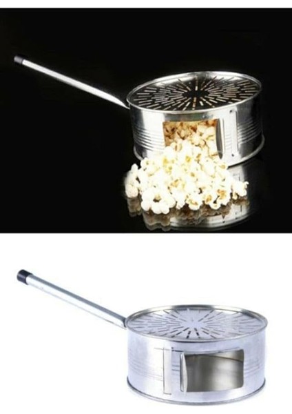 Nostaljik Ocak Üstü Yağsız Mısır Patlatma Makinesi Hububat Pop Corn Tava Popcorn Tenceresi