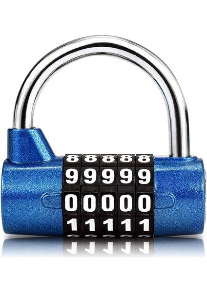 5 Haneli Şifreli Kilit, Asma Kilit, Kombinasyonlu Şifreli Kilit, Okul, Spor Salonu, Kılıf, Alet Kutusu, Çit, Dolap Vb. Için Sıfırlanabilir - Kırmızı ve Siyah (Mavi)