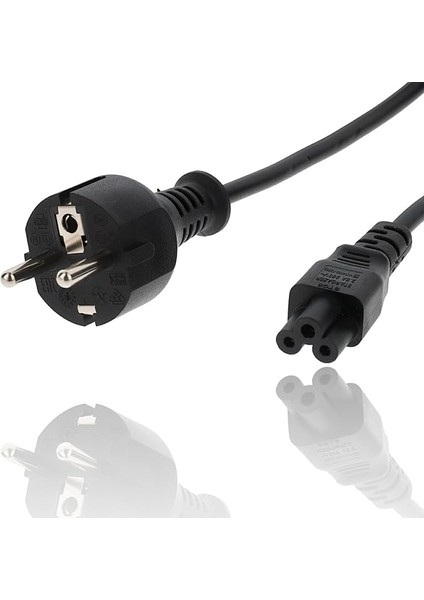 Adet Power Cable Güç Kablosu Güç Kablosu 1,8 M 3 Pin Kutuplu Dell Hp Lenovo Asus Acer Laptop Şarj Cihazı Tv Yazıcı Projektör Ekran Koruma Kontağı ile Şarj Kablosu Yonca Yaprağı Fiş
