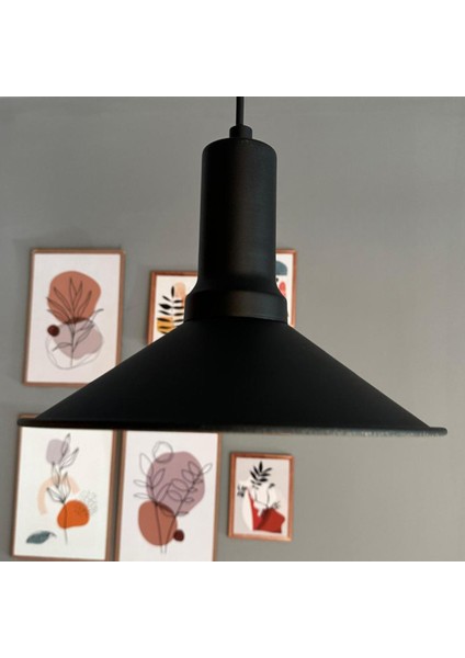 Benjamin Siyah Metal Sarkıt Avize Siyah Fener Başlık Rustik Cafe Mutfak Modern Dekoratif Sarkıt