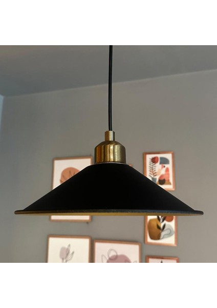 Benjamin Siyah Renk Yarım Lale Metal Sarkıt Avize Lamba Rustik Metal Salon Butik Otel Mağaza Model fiyatları