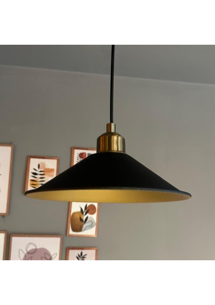 Benjamin Siyah Renk Yarım Lale Metal Sarkıt Avize Lamba Rustik Metal Salon Butik Otel Mağaza Model modelleri