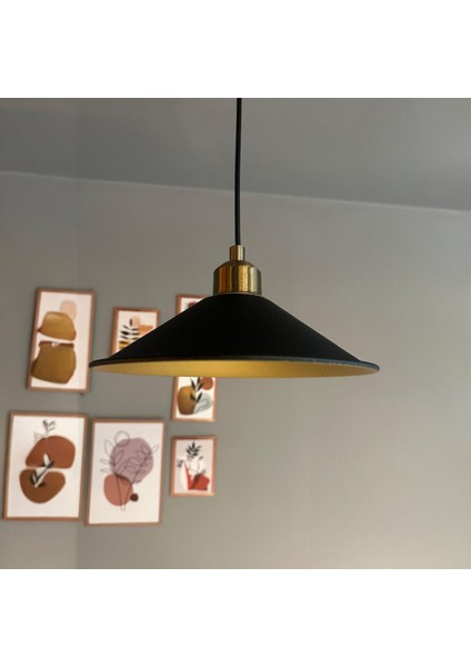 Benjamin Siyah Renk Yarım Lale Metal Sarkıt Avize Lamba Rustik Metal Salon Butik Otel Mağaza Model fırsatları