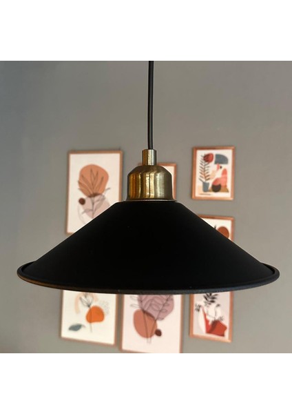 Benjamin Siyah Renk Yarım Lale Metal Sarkıt Avize Lamba Rustik Metal Salon Butik Otel Mağaza Model indirimleri