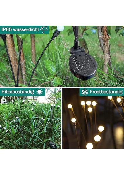 Güneş Enerjisiyle Çalışan Ateş Böceği Işıkları, Bahçe Dekorasyonu, Dış Mekan Için Güneş Enerjili Lambalar, Sallanan Işık, Avlu, Manzara, Dekoratif Işık Zinciri, Noel (4 Adet) fırsatları