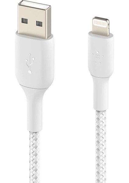 Örgülü Lightning Kablosu (Hızlı Şarj Lightning - USB Kablosu) Mfi Sertifikalı Şarj Kablosu, Örgülü Lightning Kablosu (3m, Beyaz) modelleri