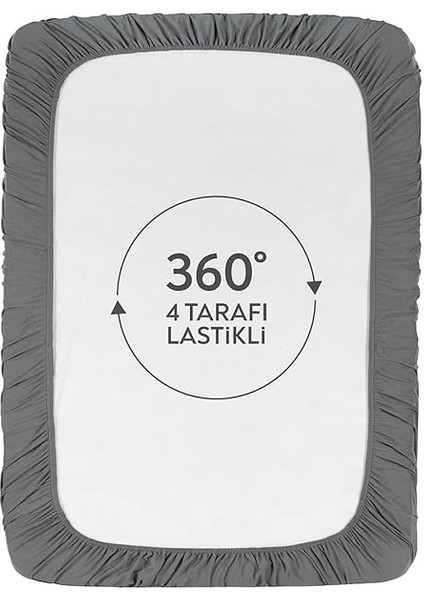 Pamuklu | Tek/çift Kişilik Lastikli Çarşaf | Fitted Jersey | Penye Çarşaf (Gri, 160X200) fırsatları