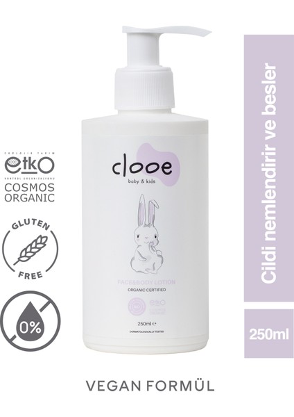 Organik Bebek Losyonu (250ml) - Argan Yağı, Zeytinyağı, Huş, Gül Suyu - Yenidoğan Kullanımına Uygun