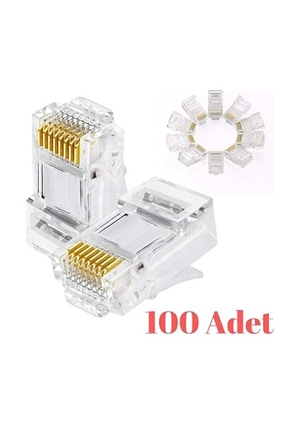 RJ45 Jack CAT5E Internet Kablo Kablosu Ucu Konnektör Ethernet Connector Jak 4220 fiyatları
