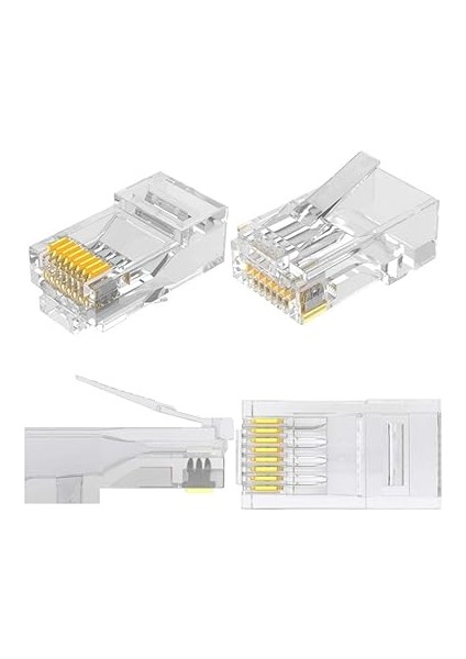 RJ45 Jack CAT5E Internet Kablo Kablosu Ucu Konnektör Ethernet Connector Jak 4220 fırsatları