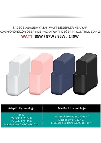 Magsafe Şarj Aleti Silikon Kılıfı Mac Pro Magsafe 1-2 85W Usb-C 87W-96W-140W Uyumlu Beyaz fırsatları