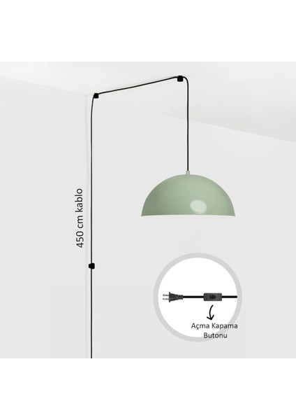 Lipeo Fişe Takılabilir Tekli Avize Sarkıt Salon Mutfak Ofis Oturma Odası Aydınlatma Sarkıt Lamba