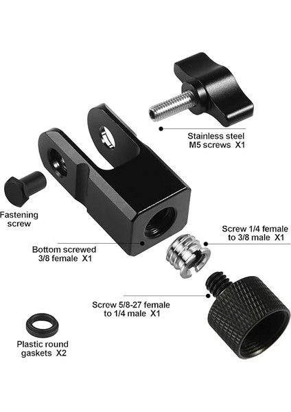 Hyperx Quadcast Için Mikrofon Montaj Adaptörü, 3/8 "veya 1/4" Vida Adaptörü, Hyperx Quadcast Mikrofon Standı ve Bom Kolu ile Çalışır Mikrofon Için Dayanıklı Yedek Aksesuar (Siyah) fiyatları