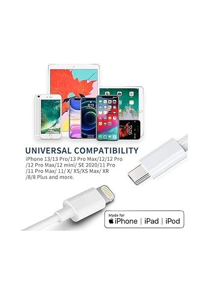 Tech iPhone 15 Pro Max 14 Pro Max 13 12 ve 11 x Xr Xs Ipad Tüm Pro Max Modelleri Ile Uyumlu Usb-C To Lightning 20W Pd Hızlı Şarj ve Data Kablosu Ithalatçı Garantili indirimleri