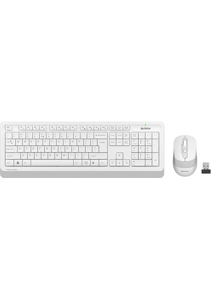 Tech FG1010 2.4g Q Türkçe Fn-Multimedya Klavye+Optik 2000DPI Mouse Beyaz Kablosuz Set