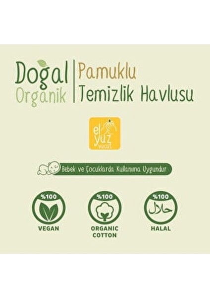 Doğal Pamuklu Temizlik Havlusu 50 Yaprak 12'li Paket Bebekler İçin Uygun Limon Kokusuyla fiyatları