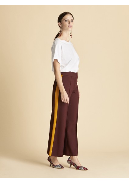 Şerit Detaylı Kadın Pantolon Bordo K1912063_008 fiyatları