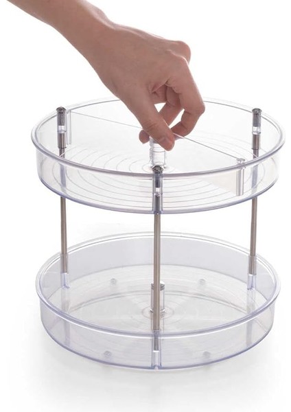 M-E64-16 Elpida Iki Katlı Döner Raf, 20 x 23 Cm, Şeffaf fiyatları