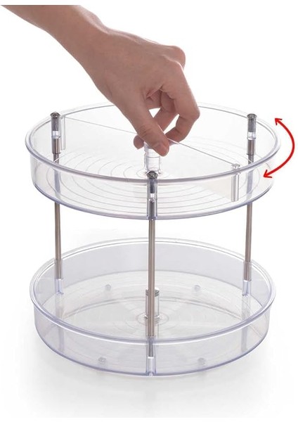 M-E64-16 Elpida Iki Katlı Döner Raf, 20 x 23 Cm, Şeffaf modelleri