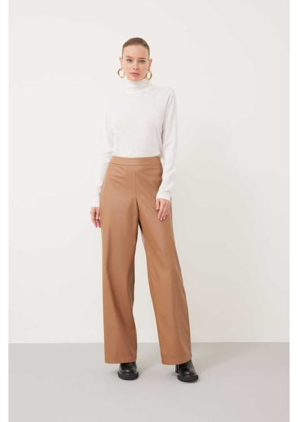 Suni Deri Kadın Pantolon Camel K2312047_035 modelleri