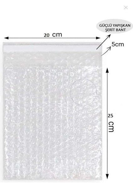 Balonlu Patpat Torba Bantlı 20X25 +5 (100 Adet) Baloncuklu Torba indirimleri