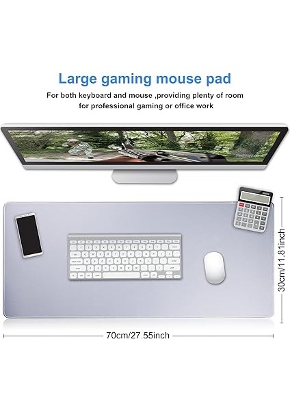 Oyun Mouse Pedi, Büyük Mouse Pad, Boyut 70 x 30 Cm, Kalınlık 3 Mm, Bilgisayar Fare Altlığı, Kaymaz ve Su Geçirmez, Dikişli Kenarlı, Oyun/ofis/ev Için, 70 x 30 Cm, Gri fiyatları