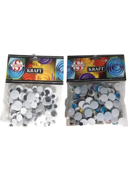 Oynar Göz 2'li Paket, Siyah ve Renkli, Karışık Ebatlarda