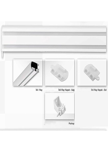 Dekoratif Perde Kornişi 2 Kanallı Alüminyum Dekoratif Ray Korniş Modern Rustik Korneş (300 Cm) fiyatları