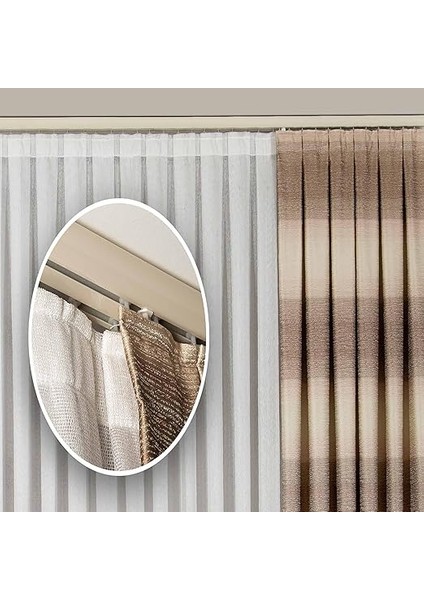 Dekoratif Perde Kornişi 2 Kanallı Alüminyum Dekoratif Ray Korniş Modern Rustik Korneş (300 Cm) modelleri