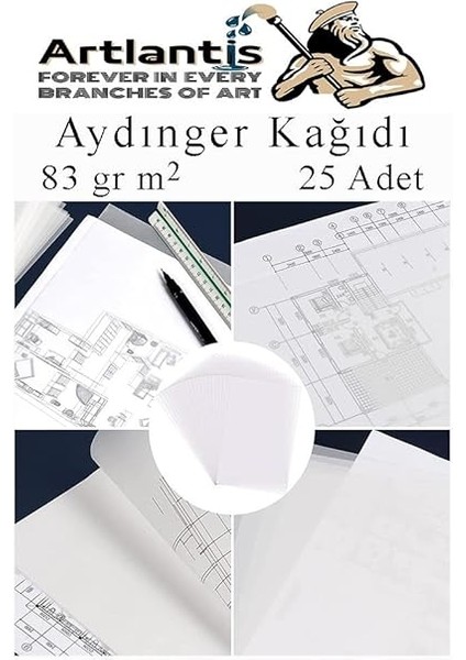 Kağıdı A4 83 gr 25'li 1 Paket Eskiz Kağıdı Lineplus Asetat Kalemi S 0.3 Siyah Kırmızı Mavi indirimleri