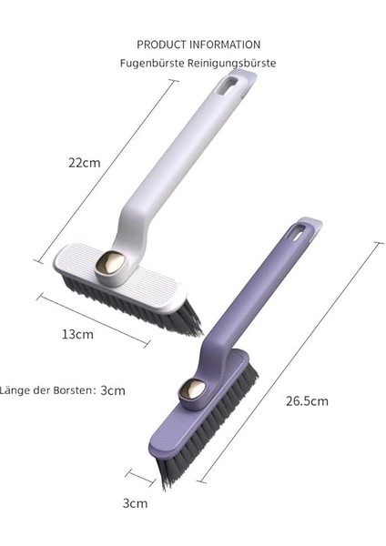 Zaofem Sert Kıl Kenar Temizleme Fırçası, 360 Döner Temizleme Fırçası, Cımbız ve Spatula ile Derz Temizleme Fırçası, Harç Fırçası, Mutfak ve Banyo Için (Şekil. Gerici) indirimleri