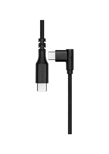 Type-C To Type-C ile Uyumlu iPhone ve Samsung ile Uyumlu Hızlı Şarj ve Data Kablosu 200 cm L Tipi Gaming Hasır Örgülü (Siyah) modelleri