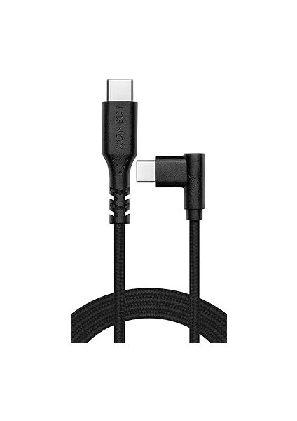 Type-C To Type-C ile Uyumlu iPhone ve Samsung ile Uyumlu Hızlı Şarj ve Data Kablosu 200 cm L Tipi Gaming Hasır Örgülü (Siyah) fırsatları