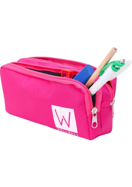 Iki Gözlü Kalemlik - Kalem Çantası (Pembe)