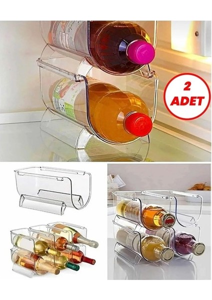 Lirazon Buzdolabı Düzenleyici Şişe Rafı Organizeri Şişe Organizeri 2 Adet (Yurt Dışından)