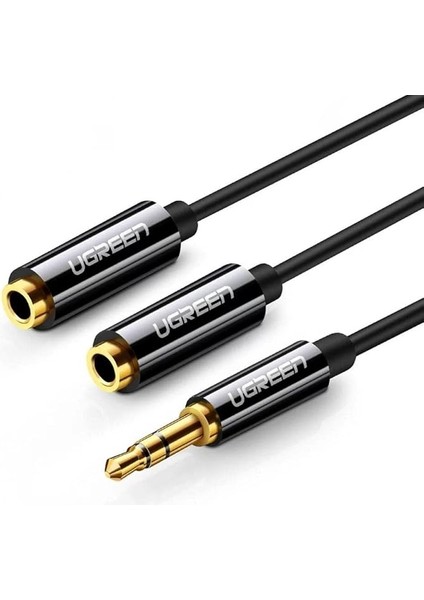 3.5mm 2'li Aux Kulaklık Çoklayıcı, Siyah