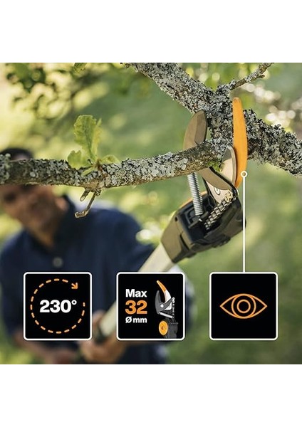 Bypass Teleskopik Budama Zürafası, Taze Dallar ve Dallar Için, Yapışmaz Kaplama, Çelik Bıçak/alüminyum Sap, Uzunluk 2,4 – 4 M, Siyah/turuncu, UPX86, 1023624 indirimleri