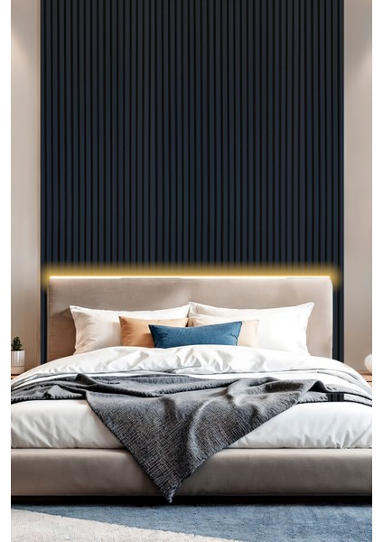 Mdf Ahşap Akustik Duvar Paneli 100X275 cm - Lacivert fırsatları