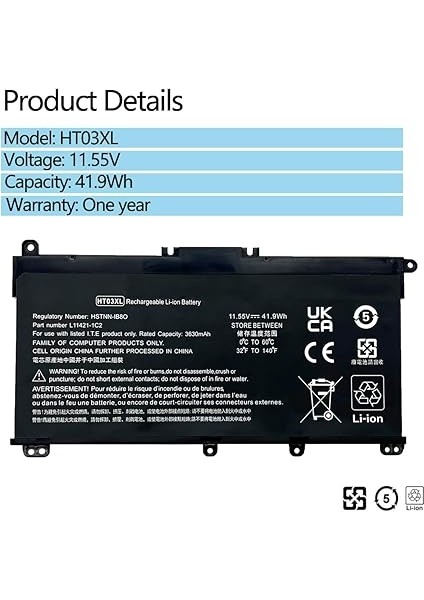 HT03XL L11119-855 Hp Pavilion 14-Ce 14-Cf 14-Ck 14CM 14-Dh 14-Df 14Q-CS 14Q-CY 15-Cs 15-Dq 15-Da - Db 15-Cw 17-Ca 240 245 250 255 G7 340 348 G5 L11421-2C2 fırsatları