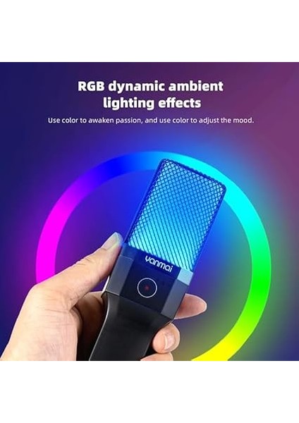 Bilgisayar Rgb Mikrofon 20-20KHZ Profesyonel Podcast Mikrofon Kiti Tak Çalıştır USB Kablolu Pc Dizüstü Bilgisayar Için Vlog Youtuber Kick Canlı Yayın X1R modelleri