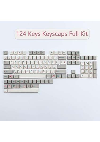 Pbt Keycaps Japon 124 Tuşlu Ansı (Us) Düzeni Kiraz Profili 7u Boşluk Çubuğu ile Gateron Kailh Kiraz Mx Anahtarları Mekanik Klavyeler Için fiyatları