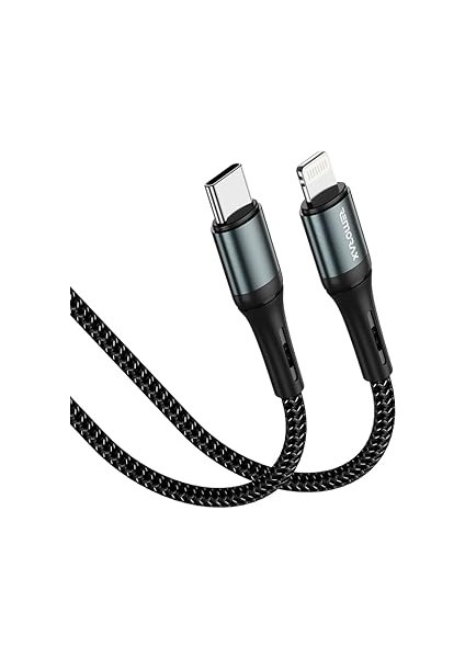 Örgülü iPhone Uyumlu Type C-Lightning Pd Hızlı Şarj Kablosu, Siyah (100 Cm) indirimleri