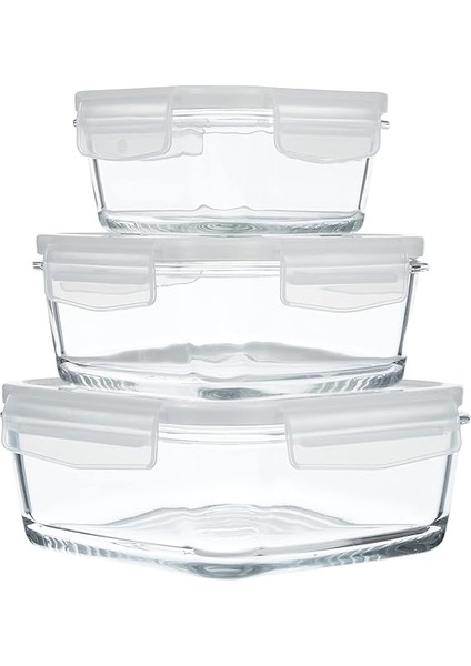 Fresco 3'lü Saklama Kabı Seti, Cam, 1150 cc modelleri