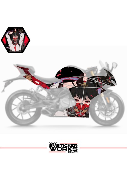 Cfmoto 250SR Kaplama Sticker Katana Girl Motor Kaplama Modeli Hazır Kit fiyatları