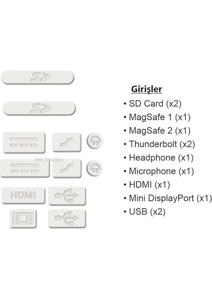 Macbook Air-Pro Tüm Modeller Toz Önleyici Tıpa Koruma Seti USB Tablet Telefon Kulaklık ile Uyumlu Şeffaf fırsatları