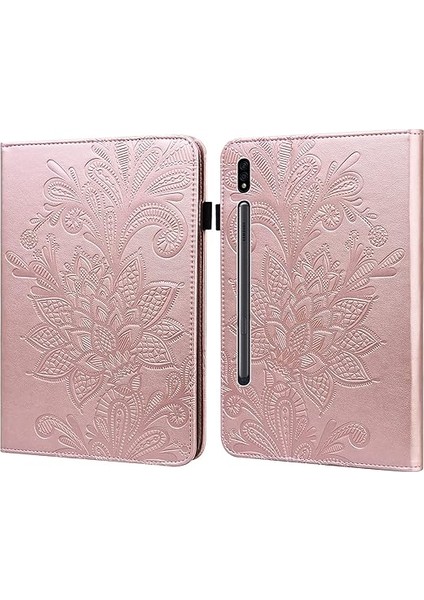 Samsung Galaxy Tab S8/s7 (11 Inç 2022/2020) Için Kılıf - Stylus Tutuculu Ultra Ince Deri Kılıf, Stant Fonksiyonu ve 360° Koruma, Kart Bölmeleri Dahil (Pembe Altın) fiyatları