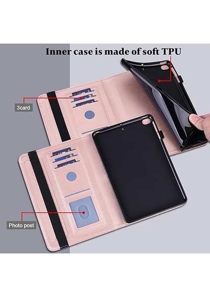 Samsung Galaxy Tab S8/s7 (11 Inç 2022/2020) Için Kılıf - Stylus Tutuculu Ultra Ince Deri Kılıf, Stant Fonksiyonu ve 360° Koruma, Kart Bölmeleri Dahil (Pembe Altın) fırsatları